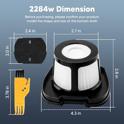 2284W 2390A Vacuum Replacement Filter for Bi-ssell Pet Hair Eraser Filter Hand Vacuum 2390 2389 2579, Compared to Part # 1614212 1614203 1614204 (2 Mesh Filter and 4 Foam Filter)