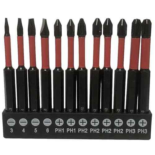 aiyun 12 Pack Magnetic Phillips Bit, 1/4 Phillips Head Screwdriver Bits S2 Steel 3 Inch Long Screw Drill Bit Set (75mm)