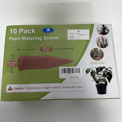 WUJUN Plant Watering Stakes10 Pack Automatic Plant Waterers for Vacations, Plant Watering Devices Terracotta Self Watering Spikes for Wine Bottles Great Plant for Indoor & Outdoor Plants