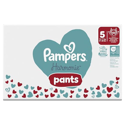 Pampers Harmonie Nappy Pants Size 5, 144 Nappies, 12kg-17kg, Monthly Pack, Gentle Skin Protection and 360° Comfort Fit