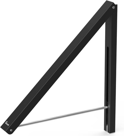 Anjuer Retractable Clothes Rack - Wall Mounted Folding Clothes Hanger Drying Rack for Laundry Room Closet Storage Organization, Aluminum, Easy Installation (Black)