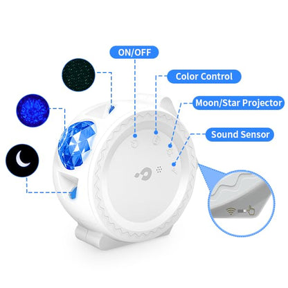 Galaxy Projector Night Light: 3 in 1 Star Lights Projector with Nebula Ocean Moon, Kids Adults 3D Starlight Sensory Lights with Voice/Timer Control,Compatible Alexa Google Assistant,for Bedroom Gifts