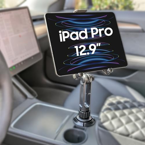 Cellet Cup Holder Tablet Mount, Car Cradle Holder Compatible for All iPad, Pro, Air, Mini Samsung Galaxy Tablet, Amazon Fire Microsoft Surface