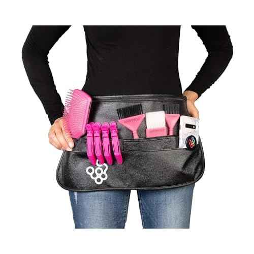 FRAMAR Hipster Salon Hairstylist Waist Belt with Shears Pouch, Professional Hair Stylist & Makeup Brush Belt
