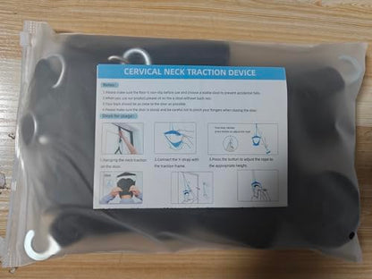Fanwer Upgraded Neck Stretcher Cervical Neck Traction Device,Double Ratchet Neck Tension Relief Portable Over The Door Device,for Physical Therapy,Neck Pain Relief, Vertebrae Disk Herniation,Black