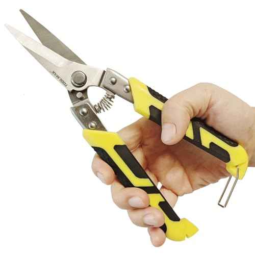 Heavy Duty Industry Scissors 8.7 Inch Aviation Tin Snips Straight Metal Cutter with Comfort Grip and Stainless Steel Blades Multifunction Cutting