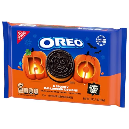 OREO Orange Creme Chocolate Sandwich Cookies, Limited Edition, Halloween Cookies, 18.71 oz