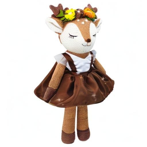 JUSTQUNSEEN Deer Stuffed Animal, 17" Reindeer Plush Toys, Cute Stuffed Animals Deer Ballerina Doll, Stuffed Animals for Girls, Soft Plush Doll Animal Toy, Christmas Birthday Gifts for Baby Kids Girls