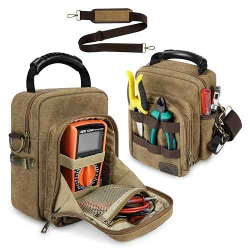 ARCFOX Edc Pocket Organizer with Shoulder Strap, Utility Edc, Electrician Tool Pouch for Fluke 117/116/115/114 Digital Multimeter, Molle Pouch with Zipper Pockets(Bag Only)