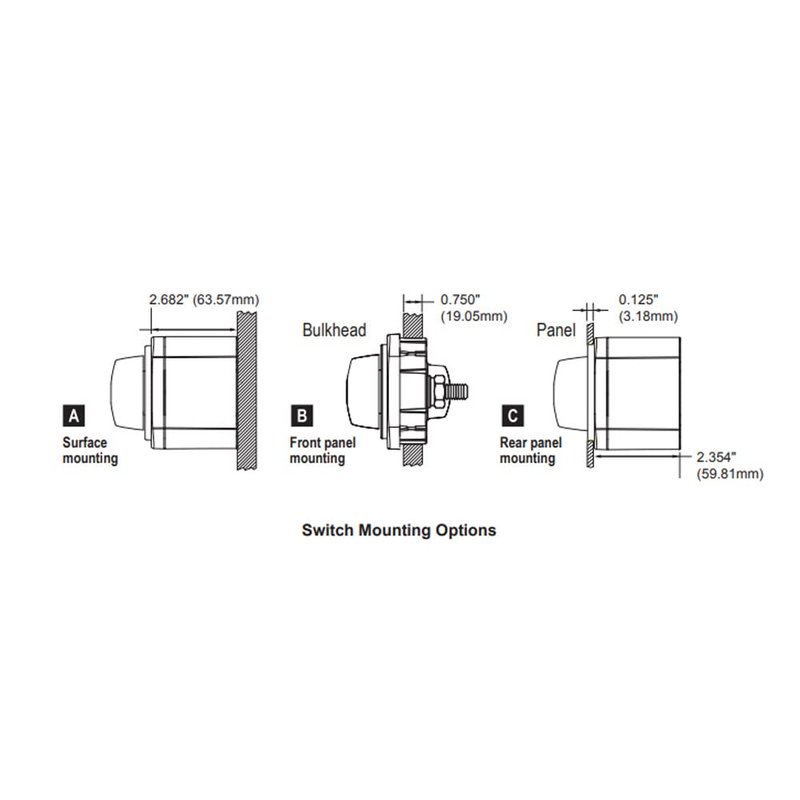 Blue Sea Systems On/Off Battery Isolator Switch with Locking Key, Red, 6006 m‑Series (Pack of 5)
