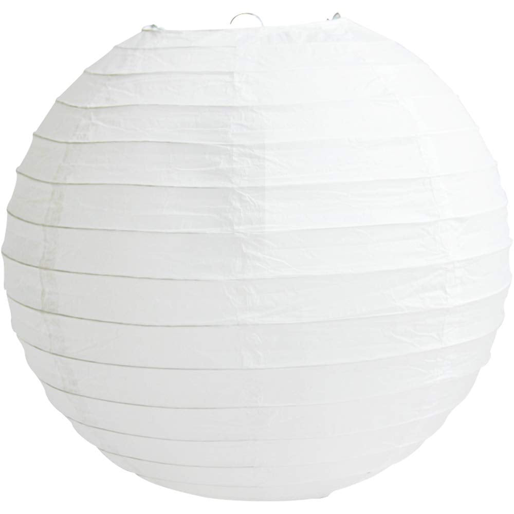 Time to Sparkle Tissue Paper Round Lanterns LampShade Lamp Shade Wedding Birthday Party Decoration | White, 30"(75cm) |