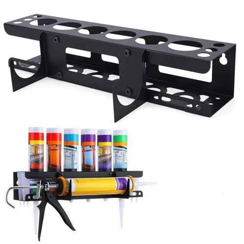 Caulking Gun Holder Wall Mount Tool Storage Rack, Caulking Tube Holder for Sealant Tubes, Silicone Tube Storage Holder, Garage Organization, Workshop Organizers and Storage (1 Set)