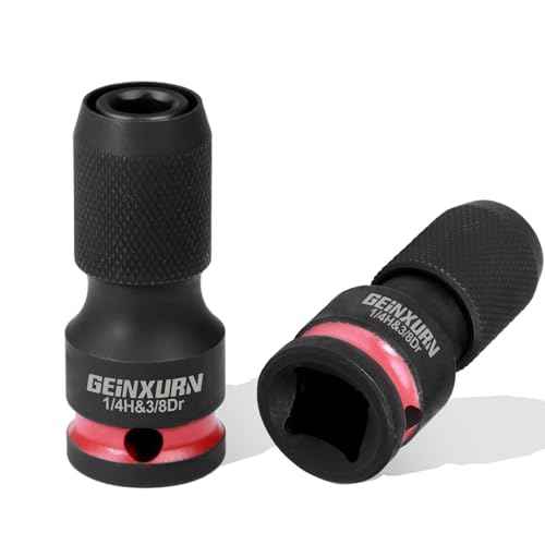 2PCS Impact Screwdriver Bit Holders, 3/8-Inch Square Drive to 1/4-Inch Quick Release Hex Socket Adapter for Impact Wrench