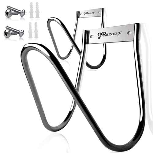 JBscoop Garden Hose Holder Stainless Steel Small Wall Mount Garden Hose Hook, Ideal for Water, Air, Hydraulic Hose, Ropes, Extension Cords Heavy Duty & Rust Proof Large Set of 2
