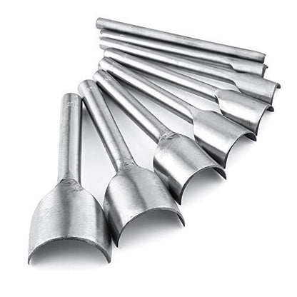 Caydo 8 Pieces Leather Tools Craft Half-Round Cutter Punch for Crafting Strap Belt, Wallet and Bag, 5-40 mm