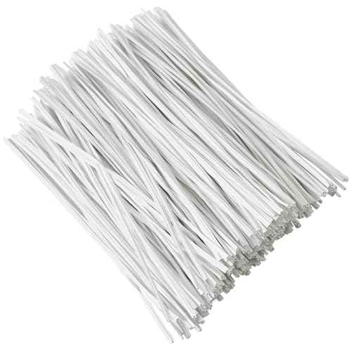 Tangyinrd 300 Pcs 6 inch White Plastic Twist Ties, Cable Ties, for Bags, Gardening Tools