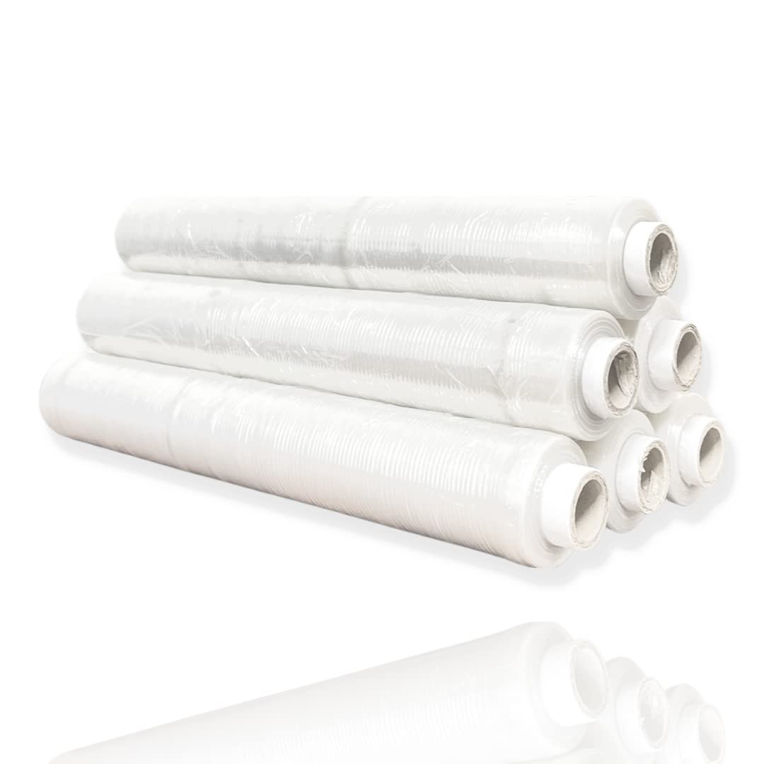 REQUISITE NEEDS Heavy Duty Shrink Wrap Roll Cling Film Packaging 400MM x 250M (Pack Of 6) (Clear)