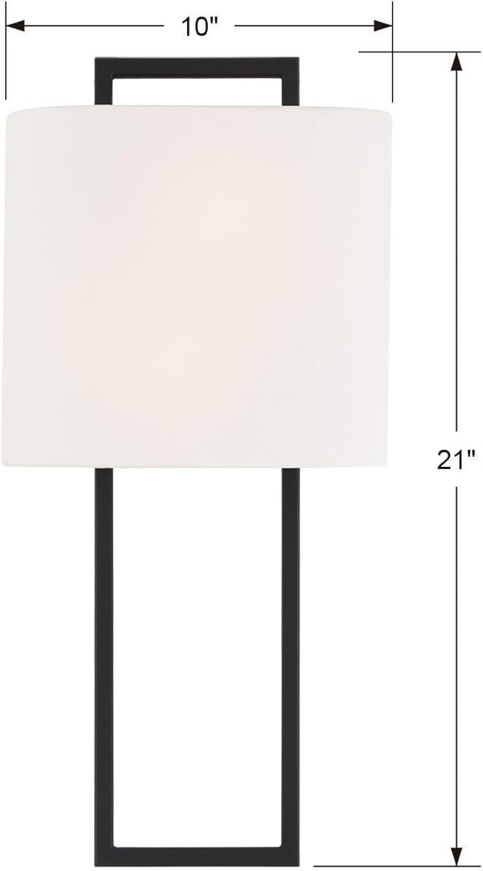 Crystorama Fremont 2 Light Black Forged Sconce