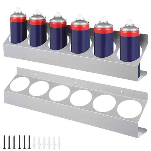 Tandefio Spray Can Holder Wall Mount Spray Bottle Holder Aerosol Can Holder Metal Paint Can Organizer Spray Can Rack for Garage Enclosed Trailer Shop Workspace Storage