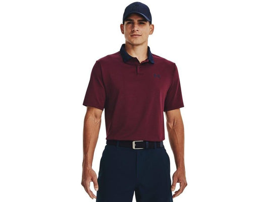 Under Armour Matchplay Printed Golf Polo Maroon/Midnight Navy LG