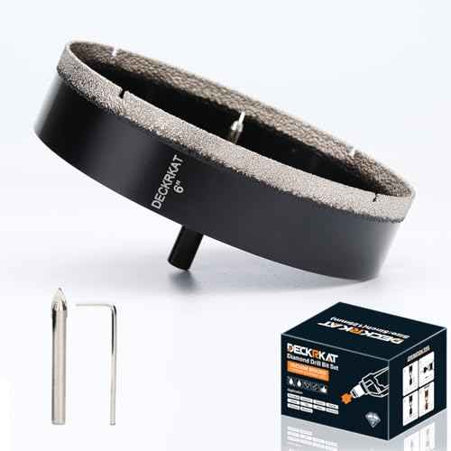 6 inch Diamond Hole-Saw Bits with Pilot Drill Bit -6" Diamond Tipped Tile Hole Saws with Guiding Bit Accurate Drilling for Porcelain Tile Ceramic Pottery Granite Stone Glass Bottles 152mm.
