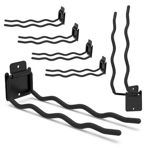 Heavy Duty Garage Hooks - 6 Pack Wave Hooks for Shovels, Chairs Tools - Durable 12" Ladder Hanger, Ideal for Garden, Garage, Yard Tool Organization