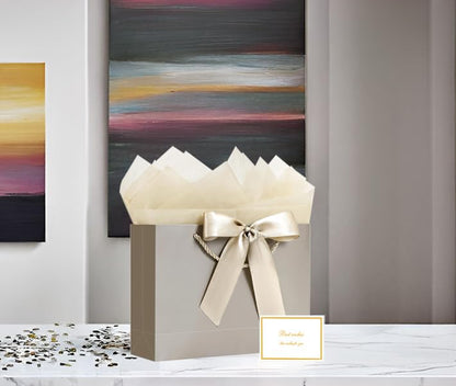 JMANNI Gift Bag, 1PCS Gift Bags Large with Ribbon and 1 Greeting Cards 2 Tissue Paper, Portable Paper Gift Bag with Handles, Birthday Gift Bags,Present Bags for Wedding Party Mothers Day