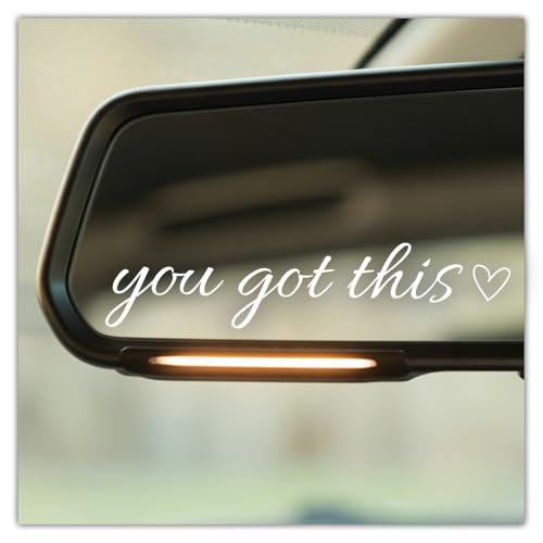 (3 Pcs) You Got This Mirror Sticker Inspirational Positive Quote Vinyl Decal with Heart for Car Rear View Mirror Window Laptop Motorcycle Motivational Waterproof Sticker 4 inches