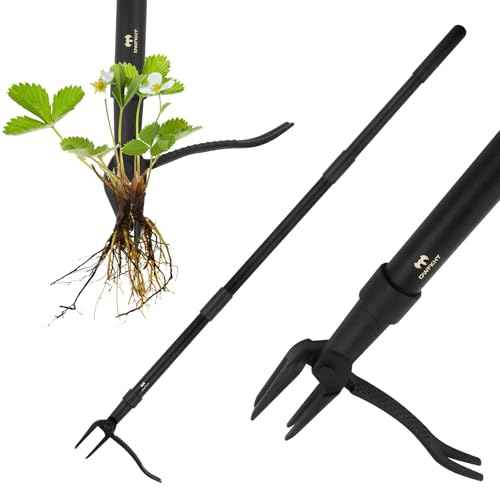 Weed Puller Tool - Stand Up Heavy Duty Weeding Tool with 47.8'' Long Handle, Foot Platform Design & 4-Claw Steel Head Design - Easily Remove Weeds Without Bending, Pulling, or Kneeling