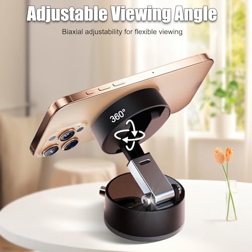 2025 New Magnetic Phone Holder with Vacuum Suction,Foldable Retractable Phone Mount，Dual-Sided Mount for All Phones, Universal Compatibility, Durable Plastic for Car, Gym, Smooth Surfaces