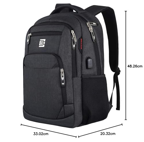 KASIBON Laptop Backpack with USB Charging&Headphone Port,Anti-Theft with Breathable Padded Shoulder Strap, Water Resistant Computer Rucksack for Business/School/Work/Travel