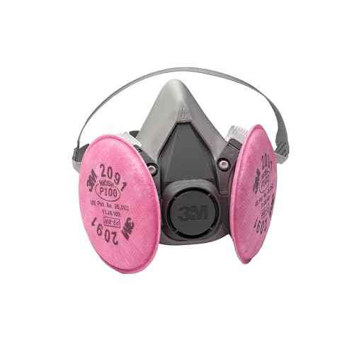 3M Half Facepiece Reusable Respirator Assembly Kit 6191, Size Small, P100, Lightweight, Comfortable, Easy to Adjust, Includes 2091 Particulate Filter, Welding, Soldering, Asbestos