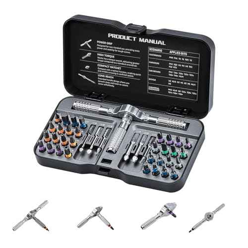 40 In 1 Magnetic Screwdriver Set, DIY Ratchet Screwdriver Set with T Detachable Handle, Portable S2 Alloy Steel Steel Repair Tools for DIY, Electronics, Car, Bicycle, Computer(Black)