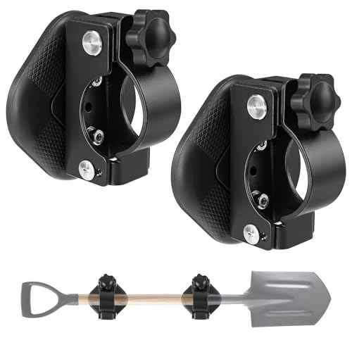 2 Pack Heavy Duty Magnetic Shovel Holder for Truck, No-Drill Strong Metal Magnet Mount Rack for Flag, Paddle, Utility Tool, Organizer for RV, Garage, Trailer, Cruise, ATV Storage