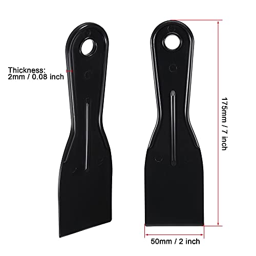 uxcell Putty Scraper 2" ABS Plastic Spatula Drywall Patch Repair Spreader Wall Covering Smoother Black 4Pcs