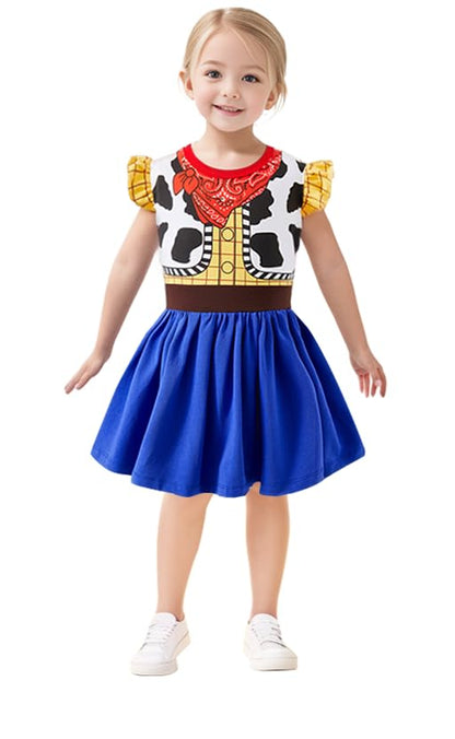 MOMMY'S NEW MAN Toddler Girls Cowgirls Costume with Cow Girl Hat Halloween Party Dress Up 2-6Years (3T)