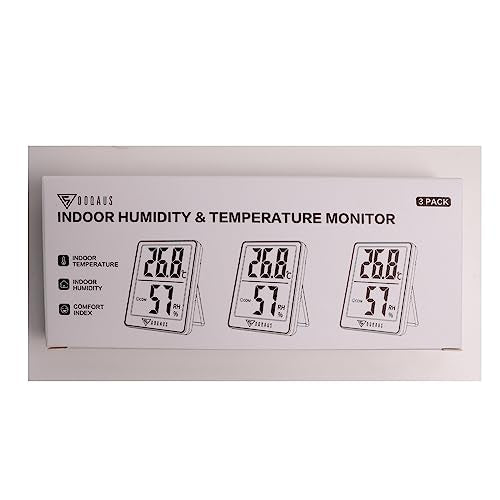 DOQAUS Digital Room Thermometer, 3 Pack Accurate Indoor Thermometer Hygrometer, Mini Humidity Meter, Room Thermometer Temperature Monitor with comfort icon for Nursery Greenhouse Office Baby Room