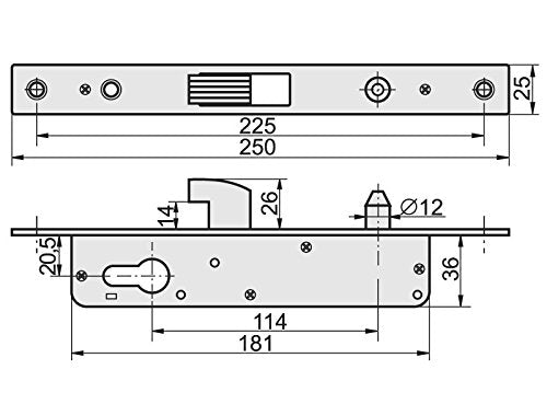 Hook Lock Mortice Lock Sliding Door Lock 40 Sliding Doors with Counter Plate