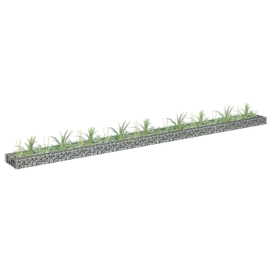 Gabion Raised Bed Silver Galvanized Steel Large Durable, Gardening, Pots & Planters, 145640