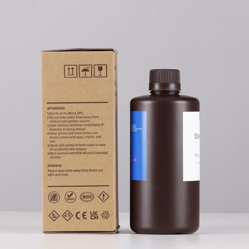 ANYCUBIC 3D Printer Resin 1KG, Standard 405nm UV Fast Curing Photopolymer Resin with High Precision and Low Shrinkage for 8K/14K LCD Resin 3D Printer, Grey