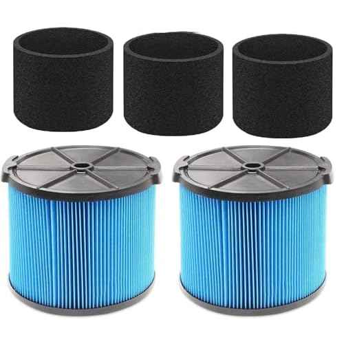 VF3500 Filter Replacement Kit for Ridgid 3?4.5 Gallon Wet/Dry Shop Vacuums WD4050 WD3050 WD4080 WD4522 4000RV 4500RV WD4070 (2 Pack VF3500 Filters 3 Pack 26643 Foam Filter Sleeves)