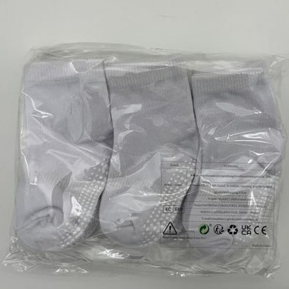 12 Pairs Non-Skid Cotton Socks with Grip for Baby Toddler Boys Girls(8#White,1-3 Years)