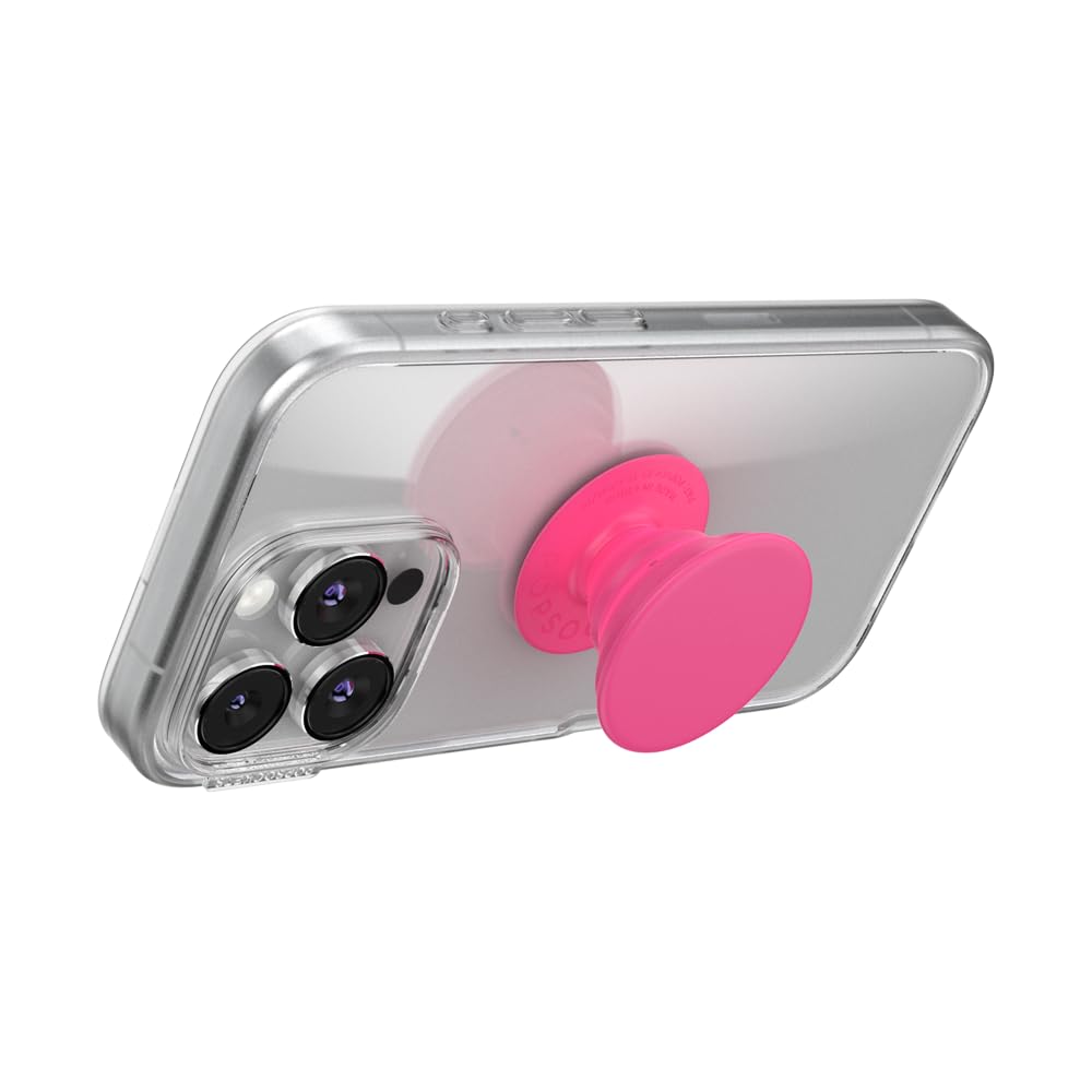 PopSockets Phone Grip with Expanding Kickstand, Adhesive Grip - Neon Pink