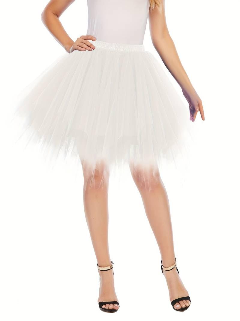 Boolavard Adult Women 80's Tutu Skirt Layered Tulle Petticoat Halloween Tutu (US, Alpha, XX-Large, 3X-Large, Regular, Regular, Orange)