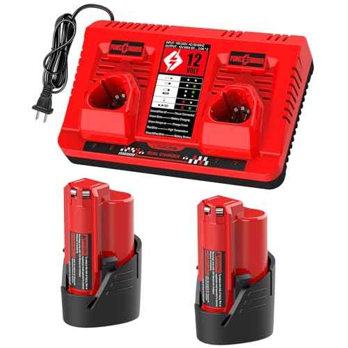 3.5Ah 12V Battery and Charger Replacement for Milwaukee M 12 Battery 48-11-2401 48-11-2411 48-11-2420 48-11-2425 & 48-59-2401 Charger, for Milwaukee Heated Jacket/Coat/Hoodie & 12V Tools