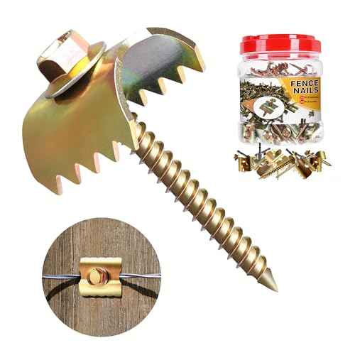 200 Pcs 2'' Fence Staples, Reusable Fasteners with Wire Fixer, Nails for Wire Mesh and Woven Fencing, Quickly Install Screws with Cordless Drill