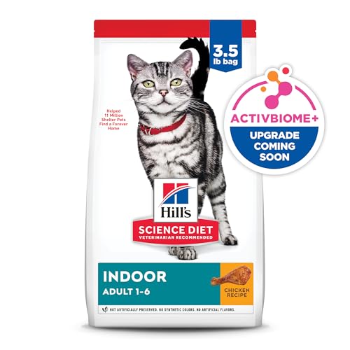 Hill's Science Diet Indoor, Adult 1-6, Easy Litter Box Cleanup, Dry Cat Food, Chicken Recipe, 3.5 lb Bag