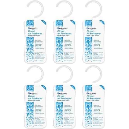 airBOSS Closet Air Freshener, Continuously Releases Fragrance, Fresh Linen, 4 Oz Hanger