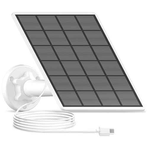 ANRAN 3W Solar Panel with 3M Micro USB & Type-C Port Cable, Compatible with Rechargeable Battery Powered Security Cameras CCTV Cameras, IP65 Waterproof, 360¡ÆAdjustable Mounting, Outdoor