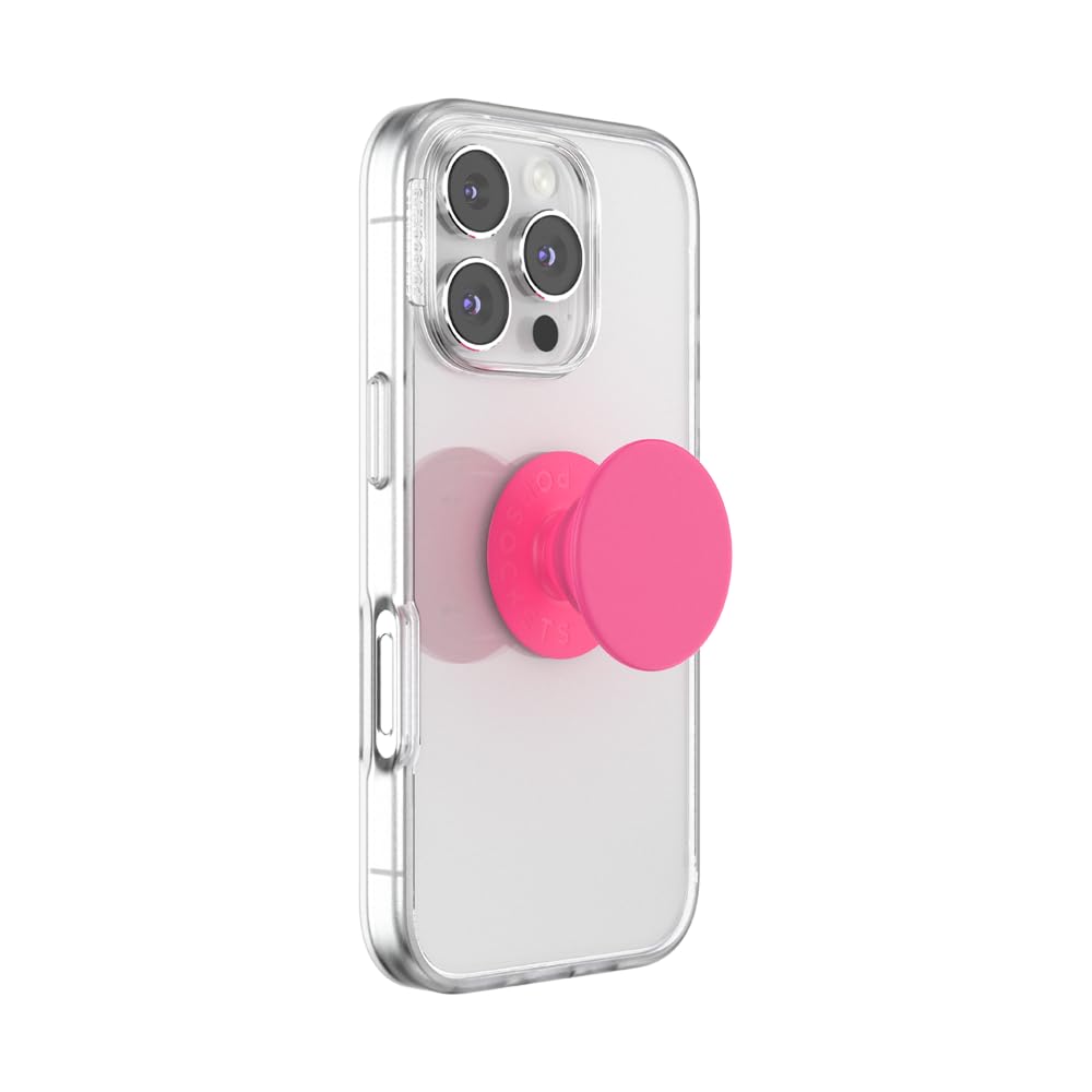 PopSockets Phone Grip with Expanding Kickstand, Adhesive Grip - Neon Pink